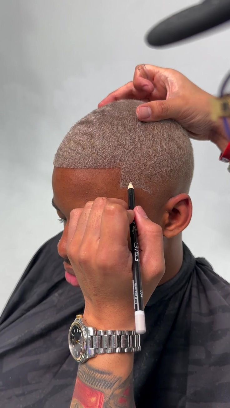 Electric hair color styling with a precision line-up